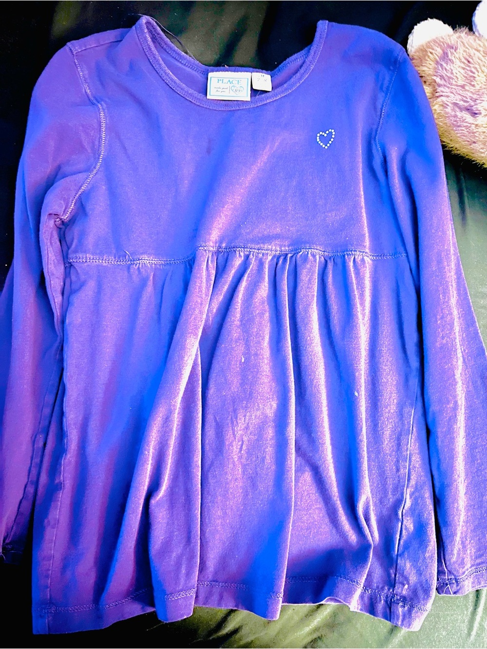 LOT inc. Children's Place Purple Long Sleeve Peplum Top with Rhinestone ♥️ 7/8